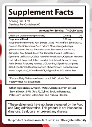 Sugar Reset Supplement Facts